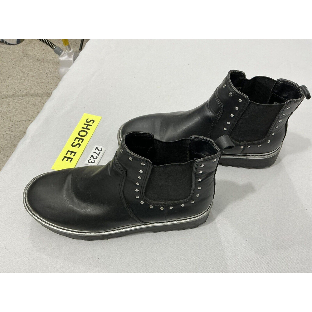 Girls Wonder Nation 4 Pull On Black Studded Chunky Heel Bootie - Picture 3 of 10